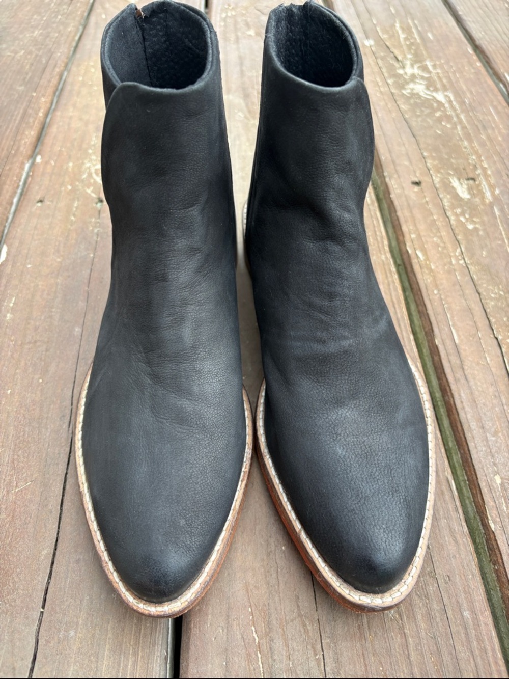 Free People Black Leather Ankle Bootie